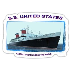 SS UNITED STATES detailed and accurate representations on T-shirts, sweat-shirts, caps, bags, mugs, bottles, sticker