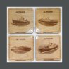 Set of 8 SS FRANCE coasters