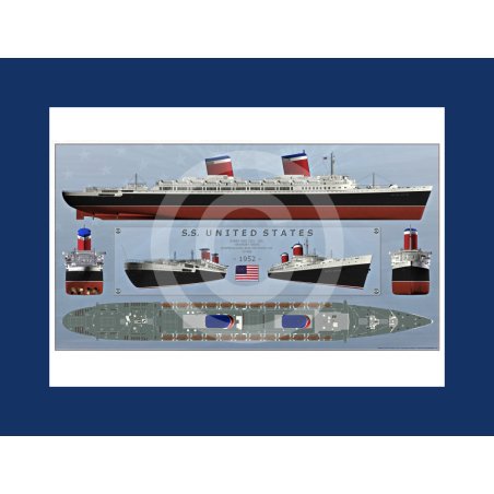 SS UNITED STATES printable image file for 200dpi 4677X3307px poster